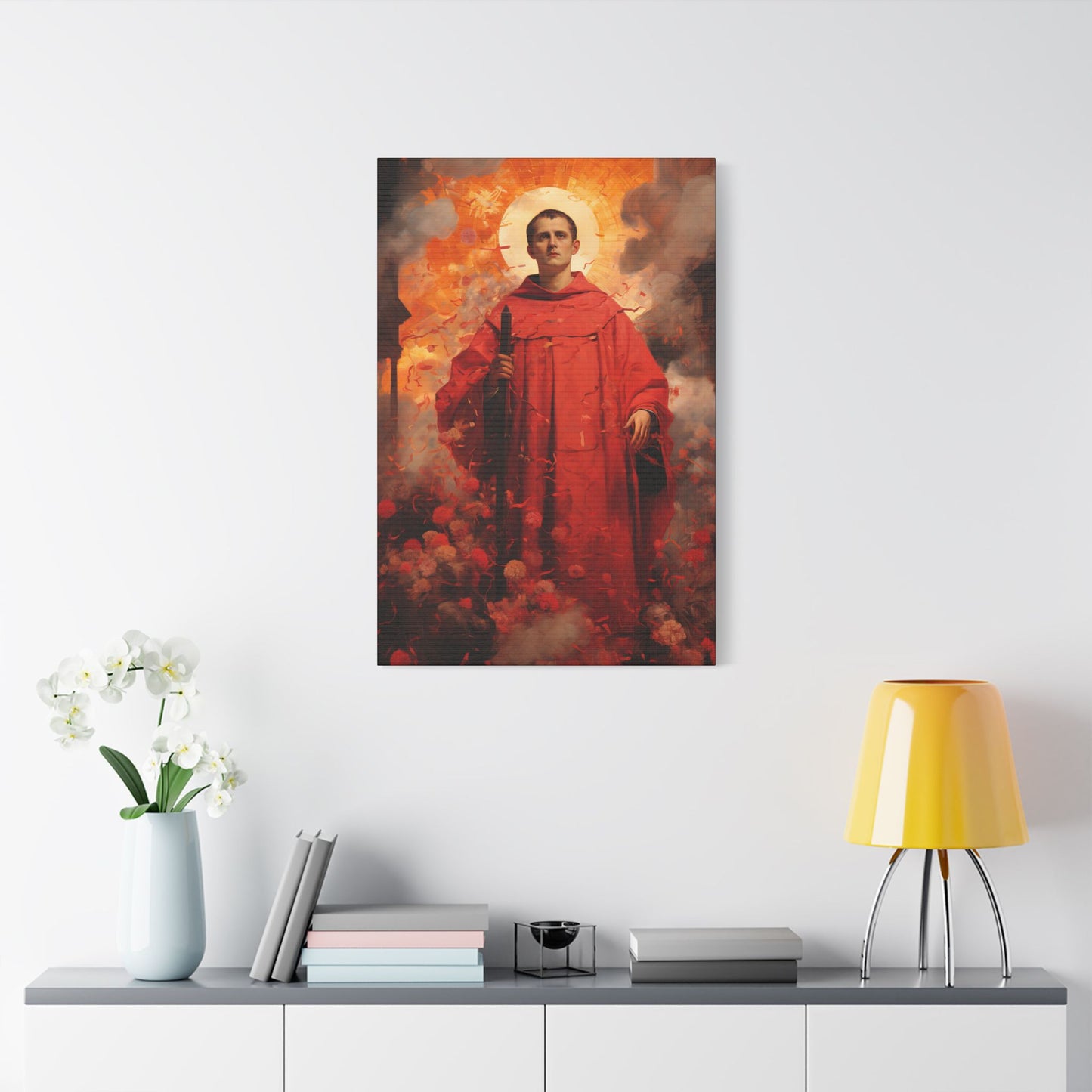Saint Lawrence Deacon and Martyr Canvas Print - Multiple Sizes - Catholic Home art - Museum Wrapped Canvas - Sanctified Souls Print