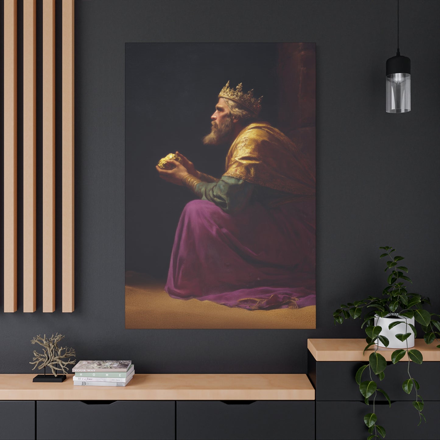 Melchior and the Gift Fit for a King - 3 Wise Men - Gallery Wrapped Canvas - Print - Religious Art for your Home - Catholic