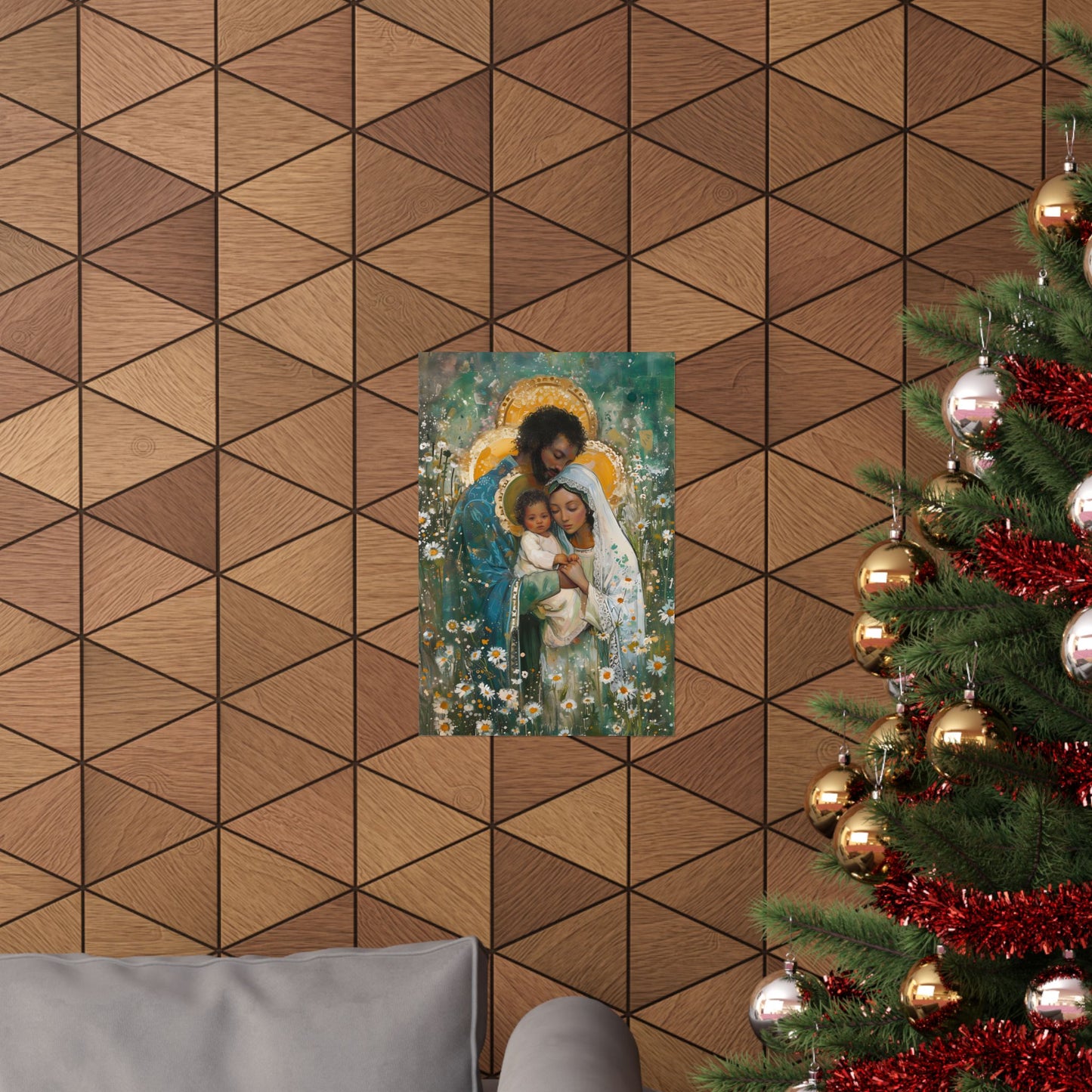 Sacred Sanctuary - Mary, Joseph, and the Infant Jesus - Sanctified Souls Print - Multiple Sizes - Premium Matte Vertical Posters