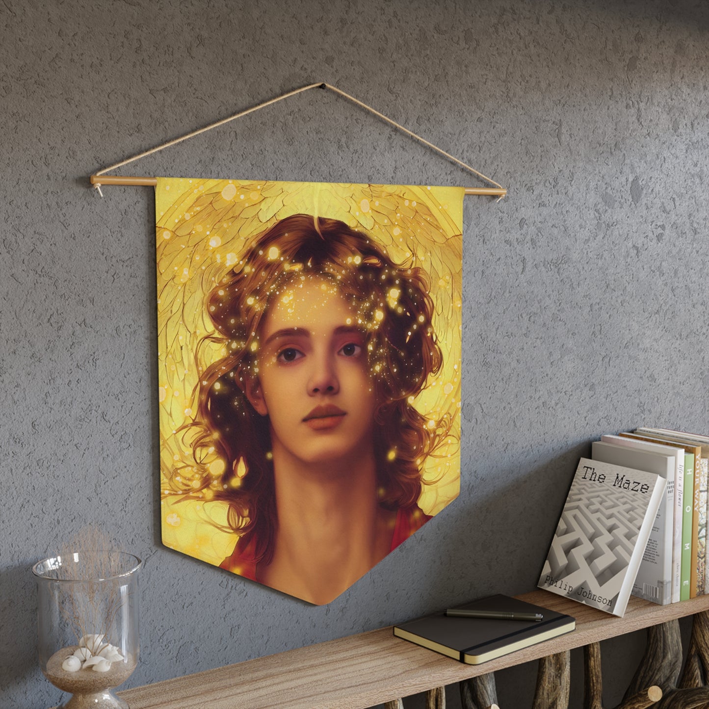 The Archangel Gabriel Wall Banner / Wall Hanging - Guardian Angel art - Large Print Wall Art - 18" x 21" - Faithful Angel Magic Divine Art