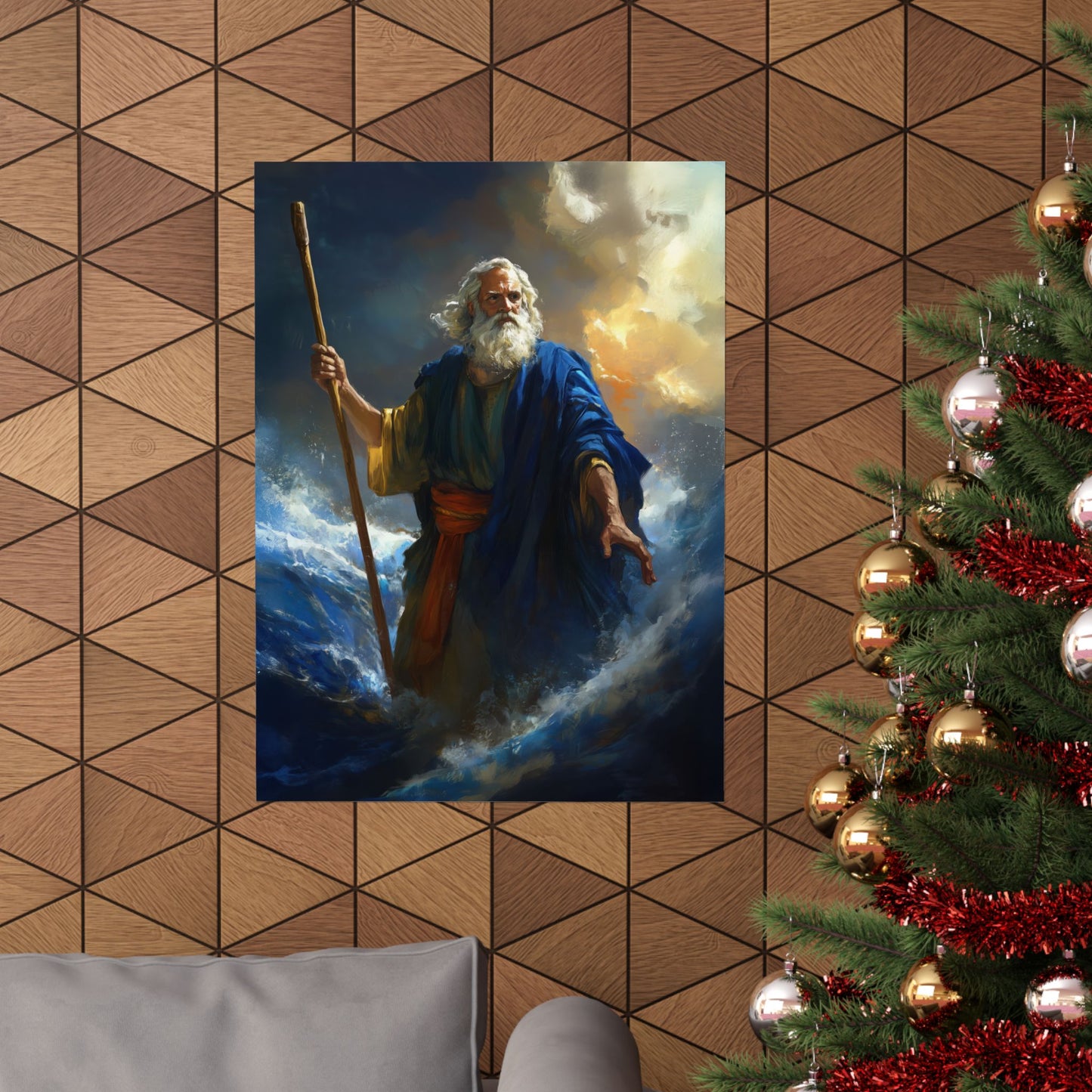 Moses Before the Trembling Sea - Sanctified Souls Print - Multiple Sizes - Premium Matte Vertical Posters