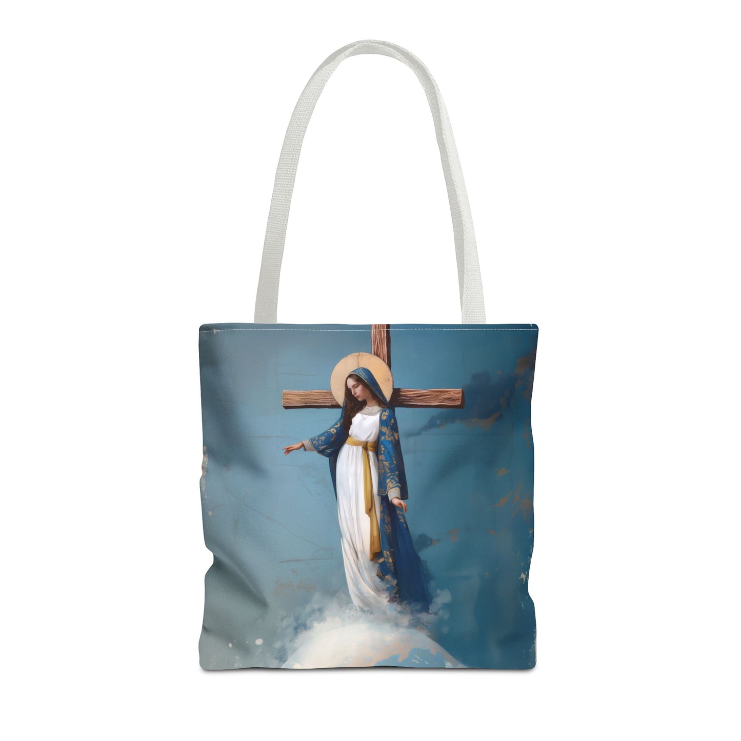 The Lady Of All Nations - Marian Devotion - Mother Mary - Tote Bag - Large Medium Small Faith Art Bag - Re-usable Tote Purse - Double Sided