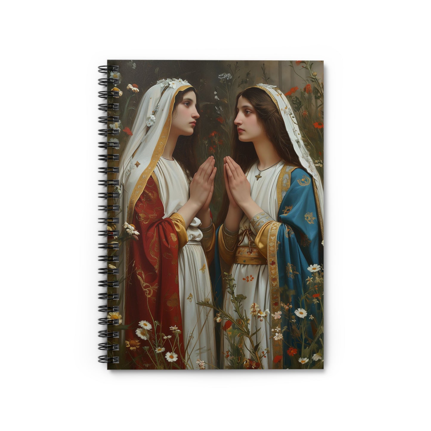 Saints Emiliana and Trasilla Journal - Sanctified Souls Art - Religious Based Notebook - Spiral Notebook - Ruled Line