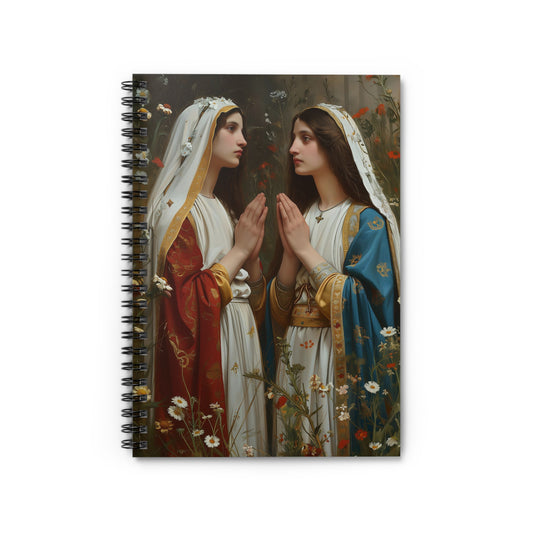 Saints Emiliana and Trasilla Journal - Sanctified Souls Art - Religious Based Notebook - Spiral Notebook - Ruled Line
