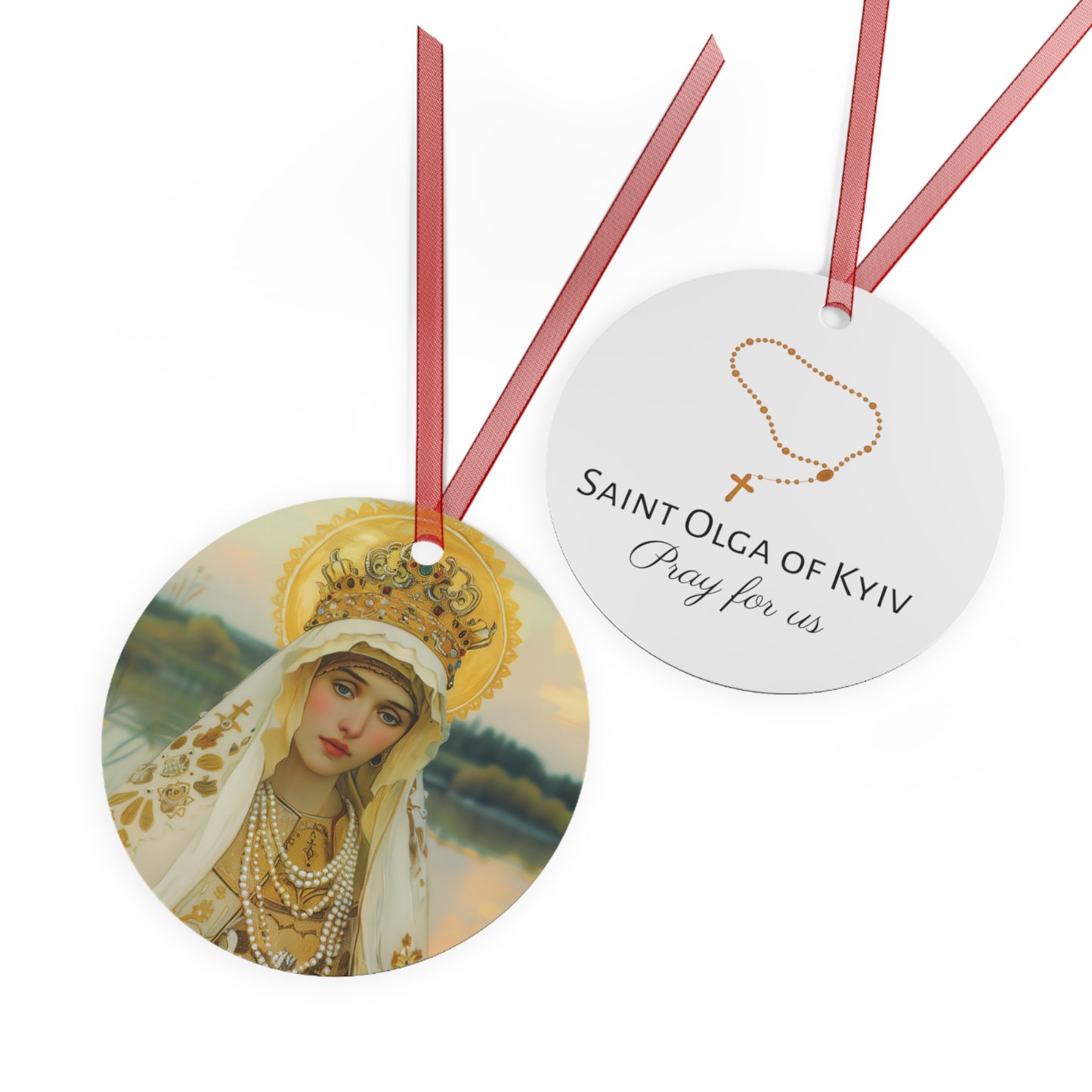 Saint Olga of Kyiv Metal Ornament - Religious Holiday Christmas Ornament and Keepsake - Catholic Keepsake