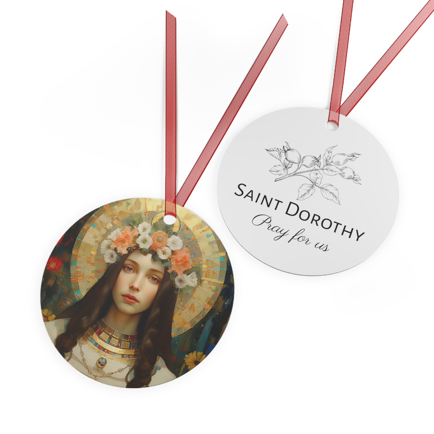 Saint Dorothy - Religious Holiday Christmas Ornament and Keepsake - Double sided Keepsake Religious Ornament