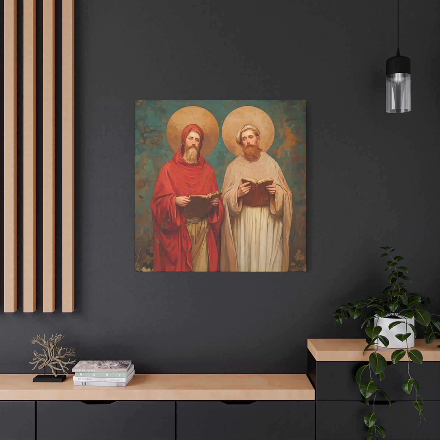 Saints Cosmas and Damian - Multiple Sizes - Catholic Home art - Museum Wrapped Canvas - Sanctified Souls Print - Catholic Martyr Art