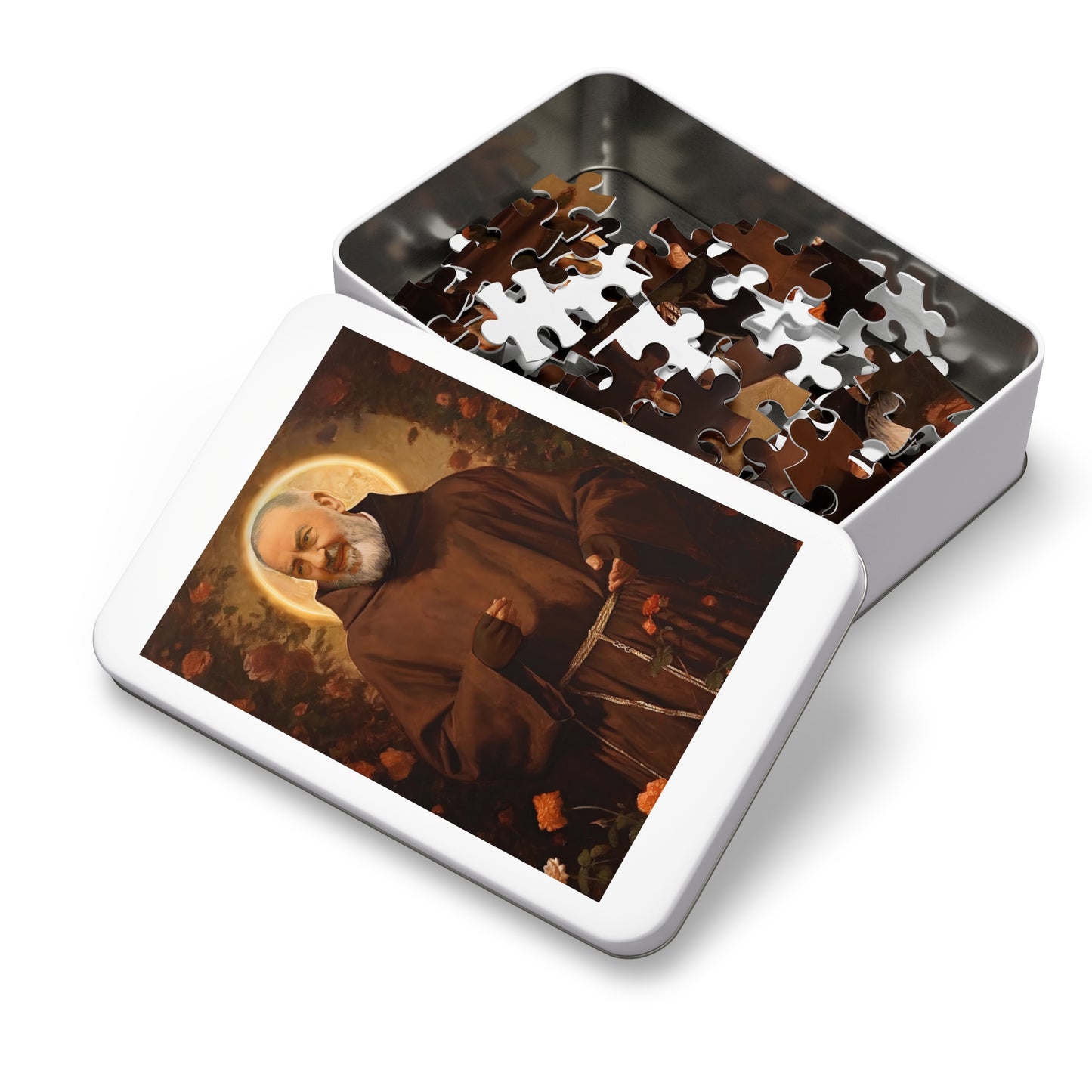 Saint Padre Pio - Puzzle and Keepsake Tin - Religious Jigsaw Puzzle (30, 110, 252, 500,1000-Piece) - Religious Puzzle