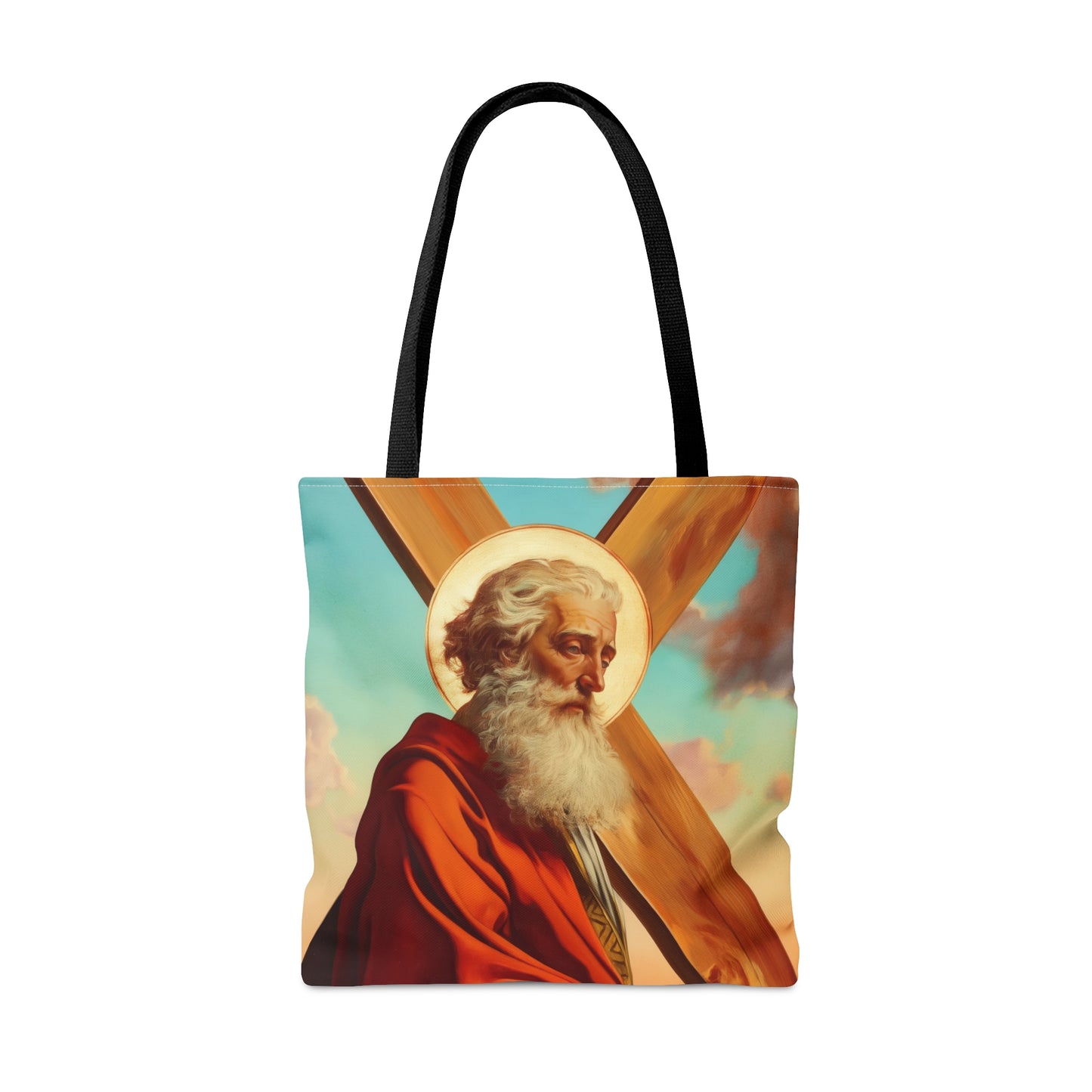 Saint Andrew the Apostle Tote Bag - Large Medium Small Faith Art Bag - Catholic Faith Purse - Religious - Prayer Bag - Devotional