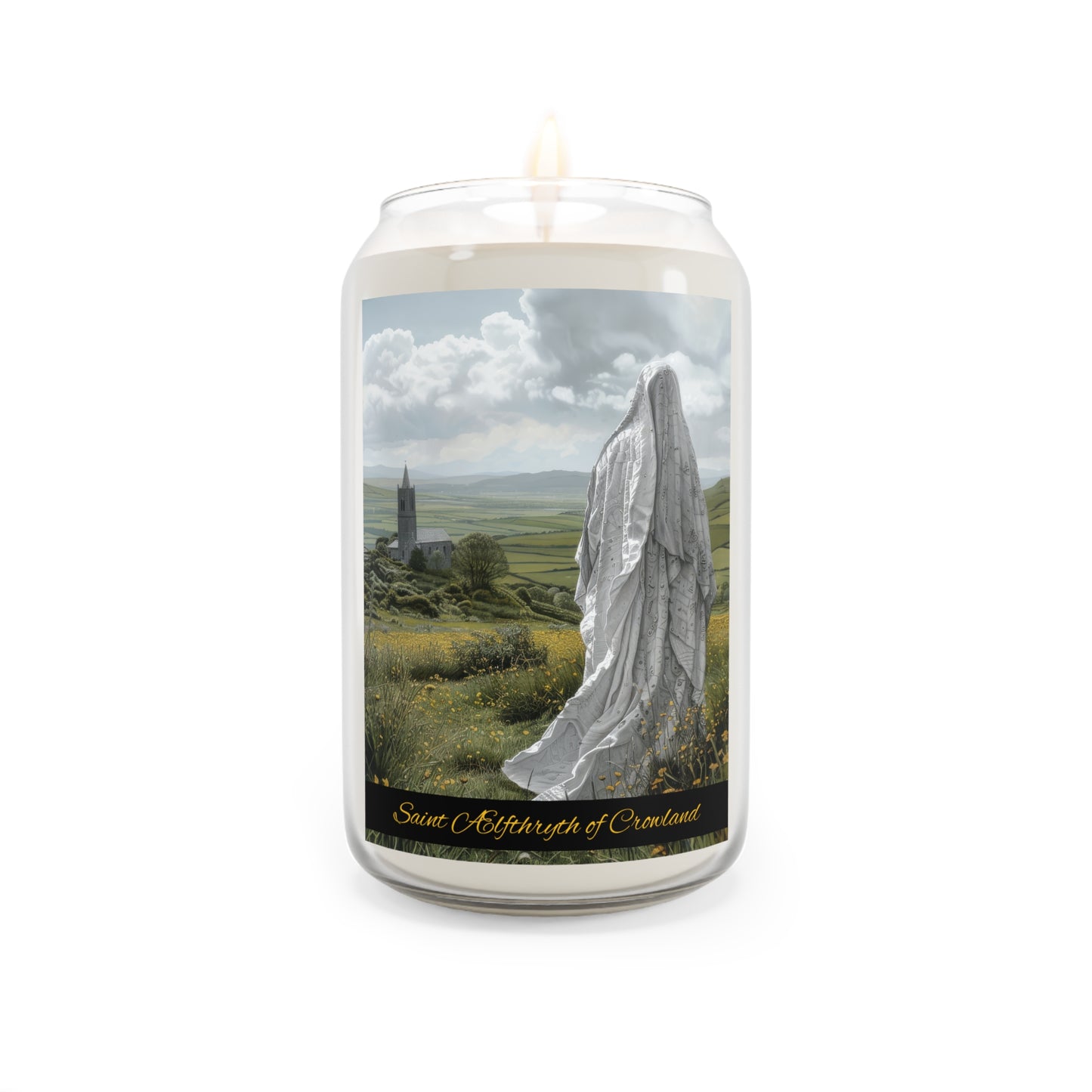 Saint Ælfthryth of Crowland / Saint Alfreda - Scented Prayer Candle, 13.75oz -  Candle - Catholic Art - prayer room Scented Candle