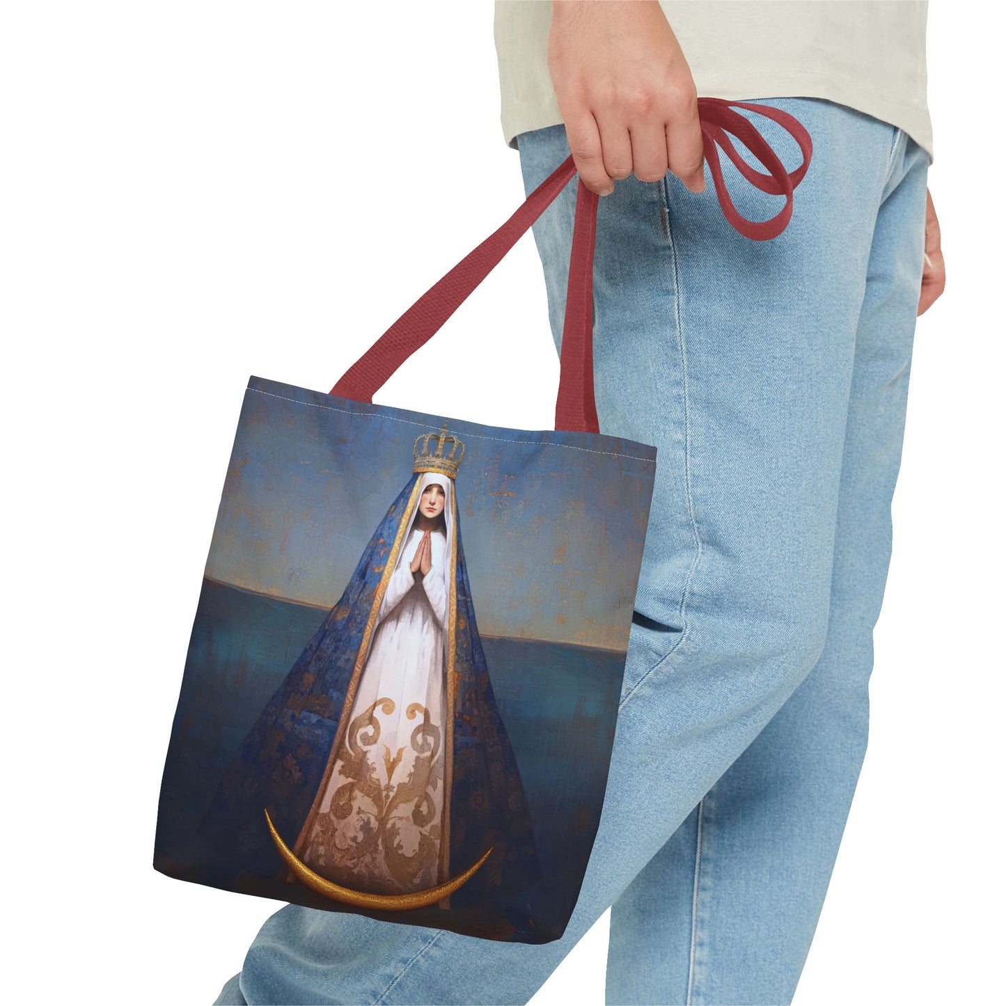 Virgen del Valle - Mother Mary  - Virgin of the Valley - Marian Art - Tote Bag - Large Medium Small Faith Art Bag - Tote Purse