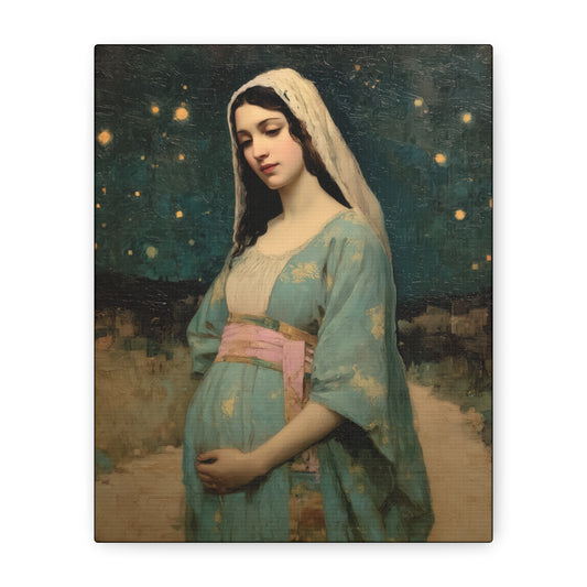 Our Lady of 'O' - Our Lady of Expectation - Mother Mary - Marian Art - Gallery Wrapped Canvas - Print - Catholic Art Print