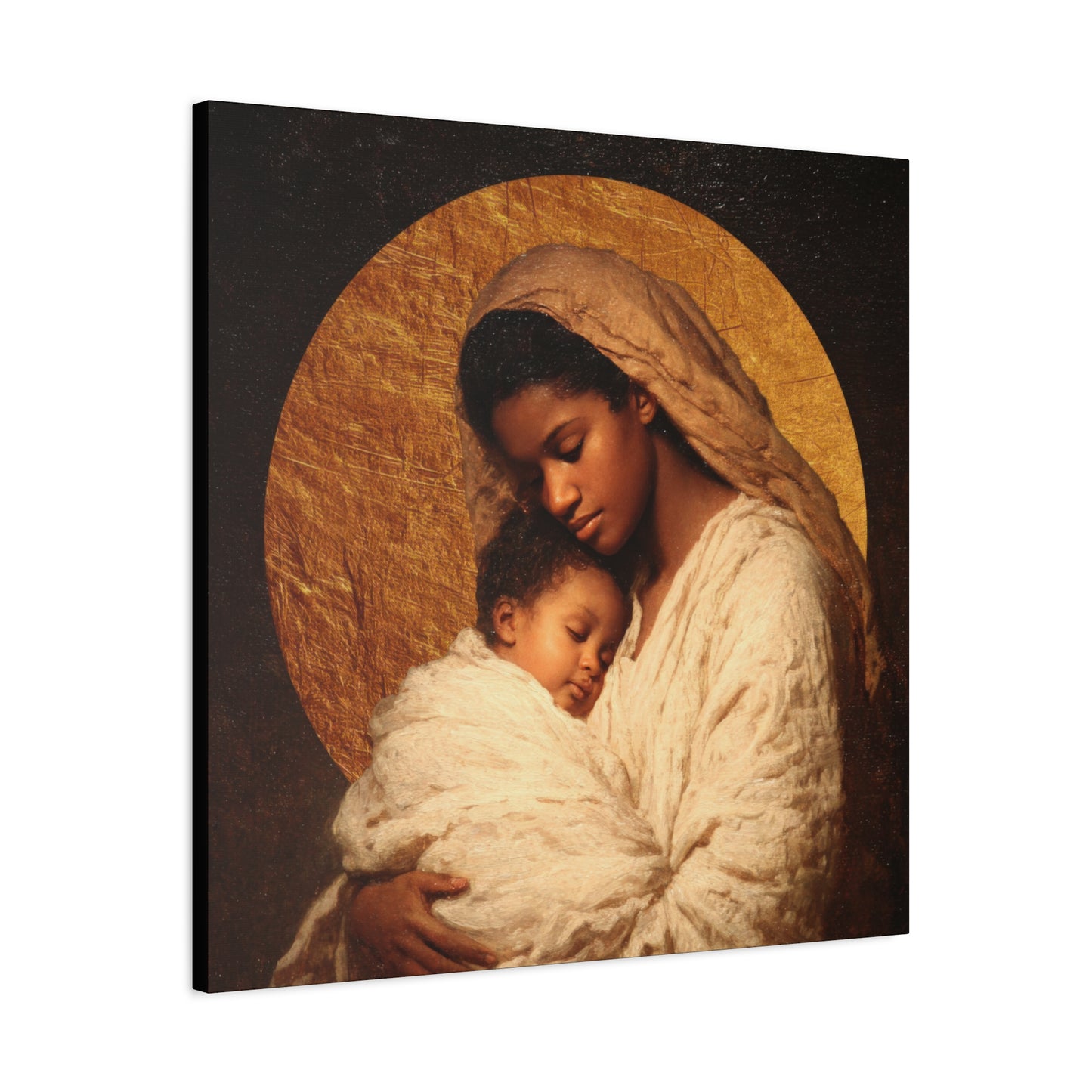 Our Lady of the Manger - Mother Mary and the Christ Child - Gallery Wrapped Canvas - Print - Religious Art for your Home - Catholic