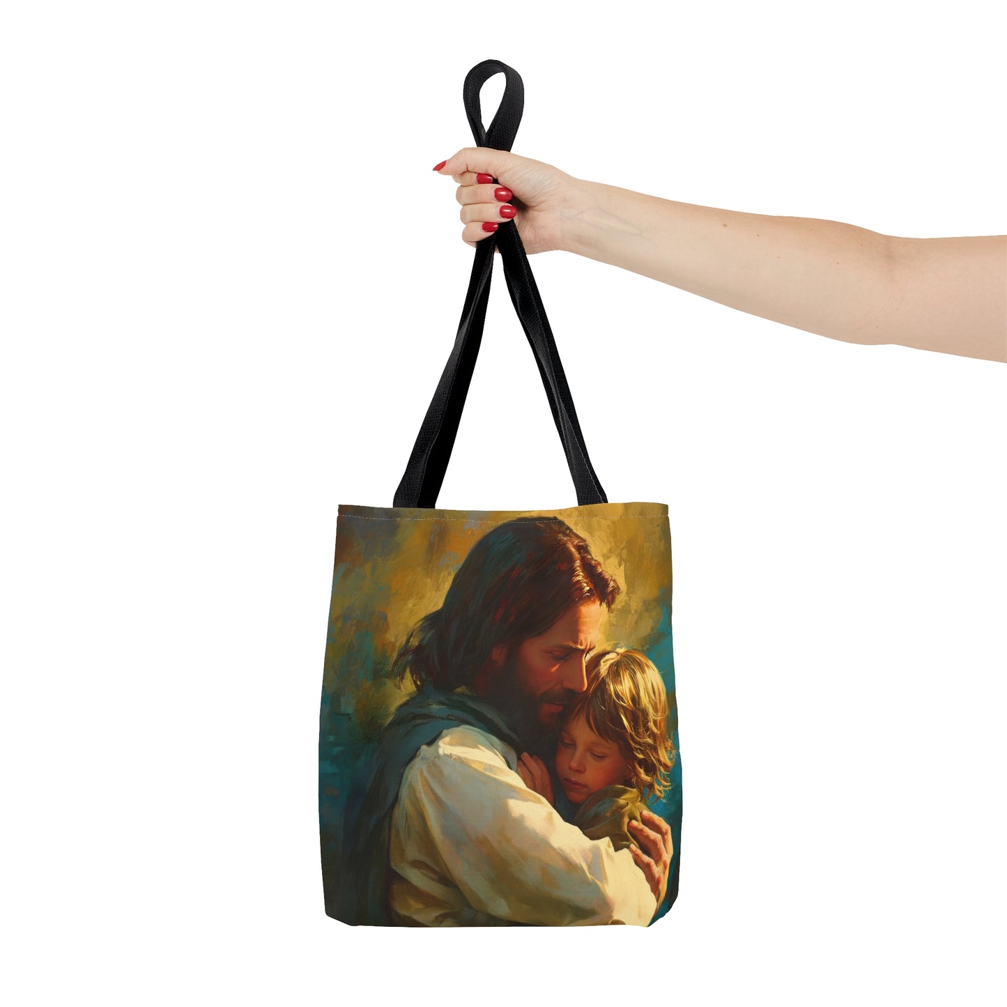 Christ's Compassionate Embrace Tote Bag - Large Medium Small Faith Art Bag - Catholic Faith Purse - Religious Carry All