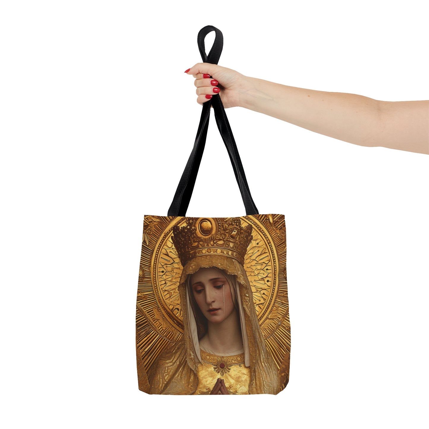 Gate of Eternity - The Golden Mary - Tribute to Our Lady of the Gate of Dawn Tote Bag - Large Medium Small Faith Art Bag - Golden Mary