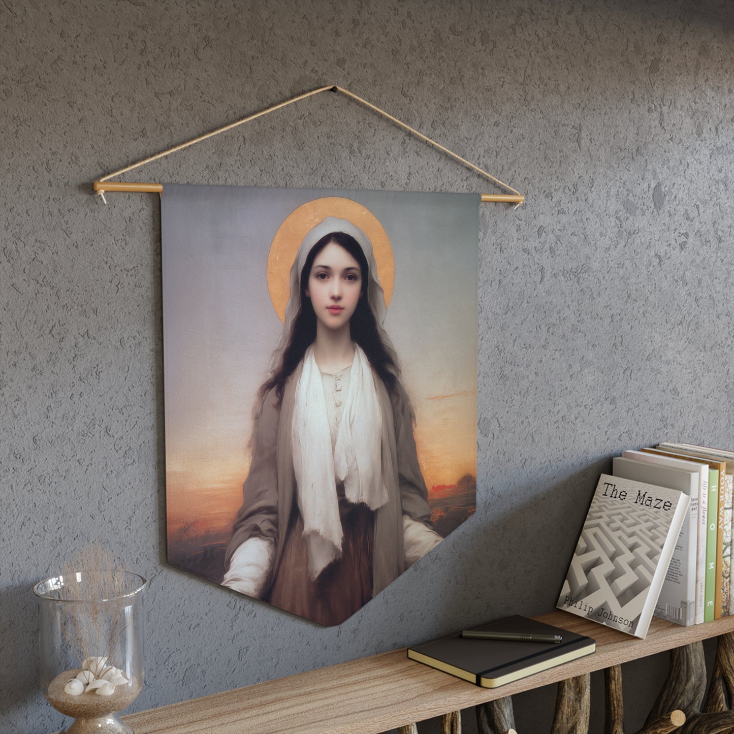 Saint Germaine Cousin - Wall Banner / Wall Hanging - Christian Art - Prayer room - 18" x 21"