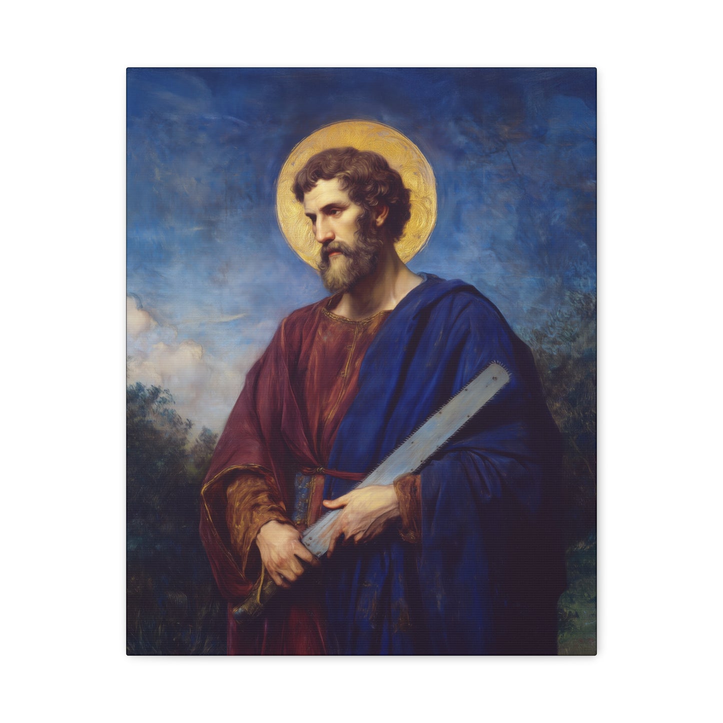 Saint Simon the Apostle  - Gallery Wrapped Canvas - Print - Religious Art for your Home - Catholic Art
