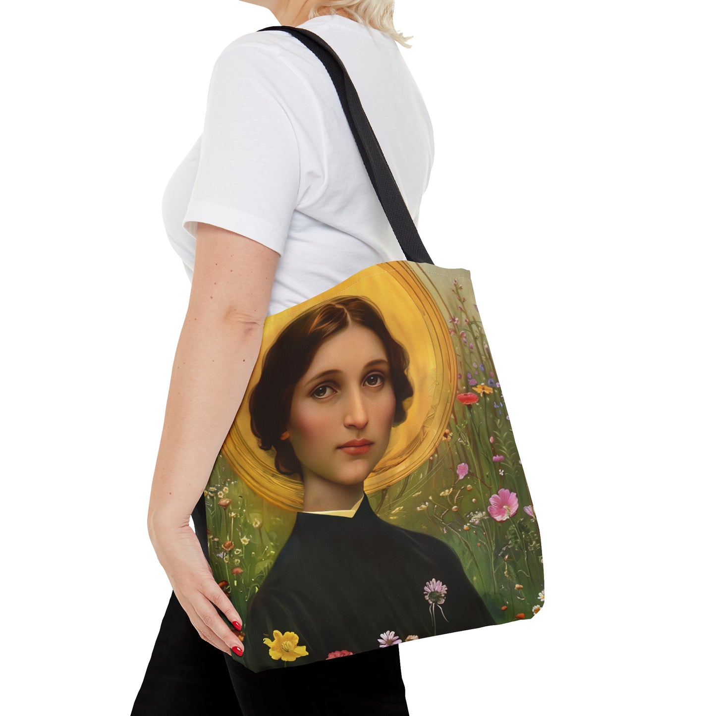 Saint Bartolomea Capitanio Tote Bag - Large Medium Small Faith Art Bag - Catholic Faith Purse - Religious Carry All Reusable Tote Bag
