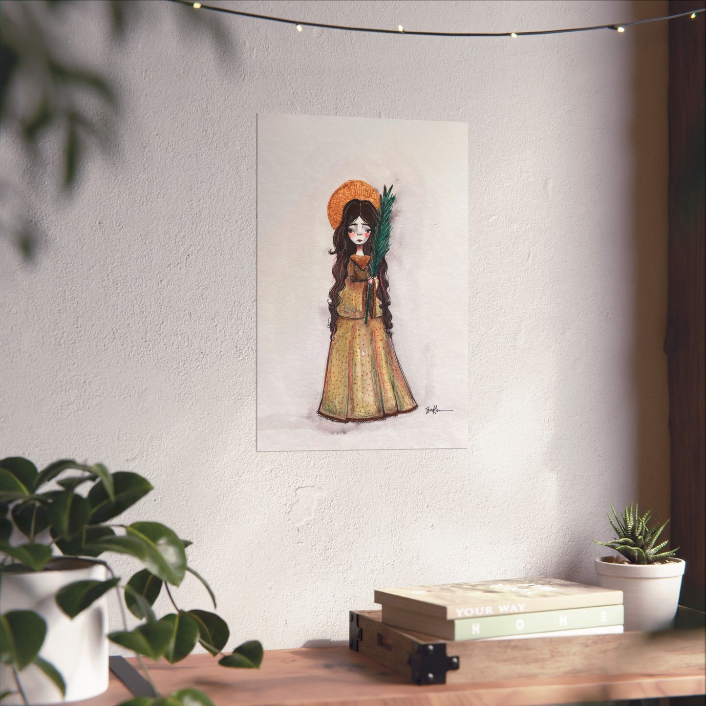 Saint Hope Poster - Hand-Drawn Art | Catholic Art Print | Faith Hope and Charity Middle Sister | Devotional Wall Art | Sanctified Solocosmo