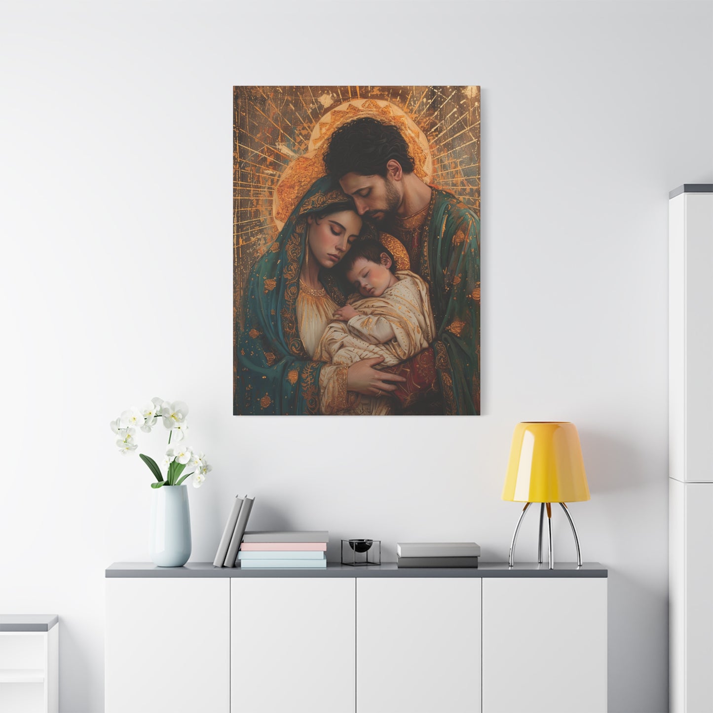 Divine Harmony - The Holy Family - Museum Wrapped Canvas - Sanctified Souls Print - Religious Art - Jesus, Mary and Joseph Art