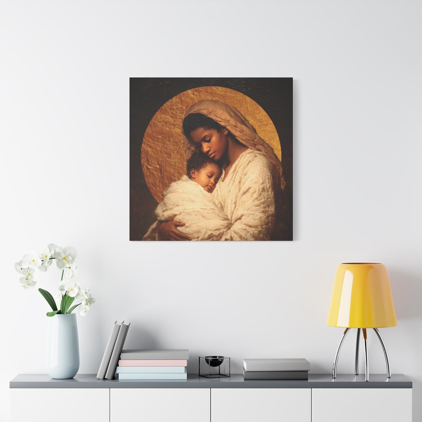 Our Lady of the Manger - Mother Mary and the Christ Child - Gallery Wrapped Canvas - Print - Religious Art for your Home - Catholic