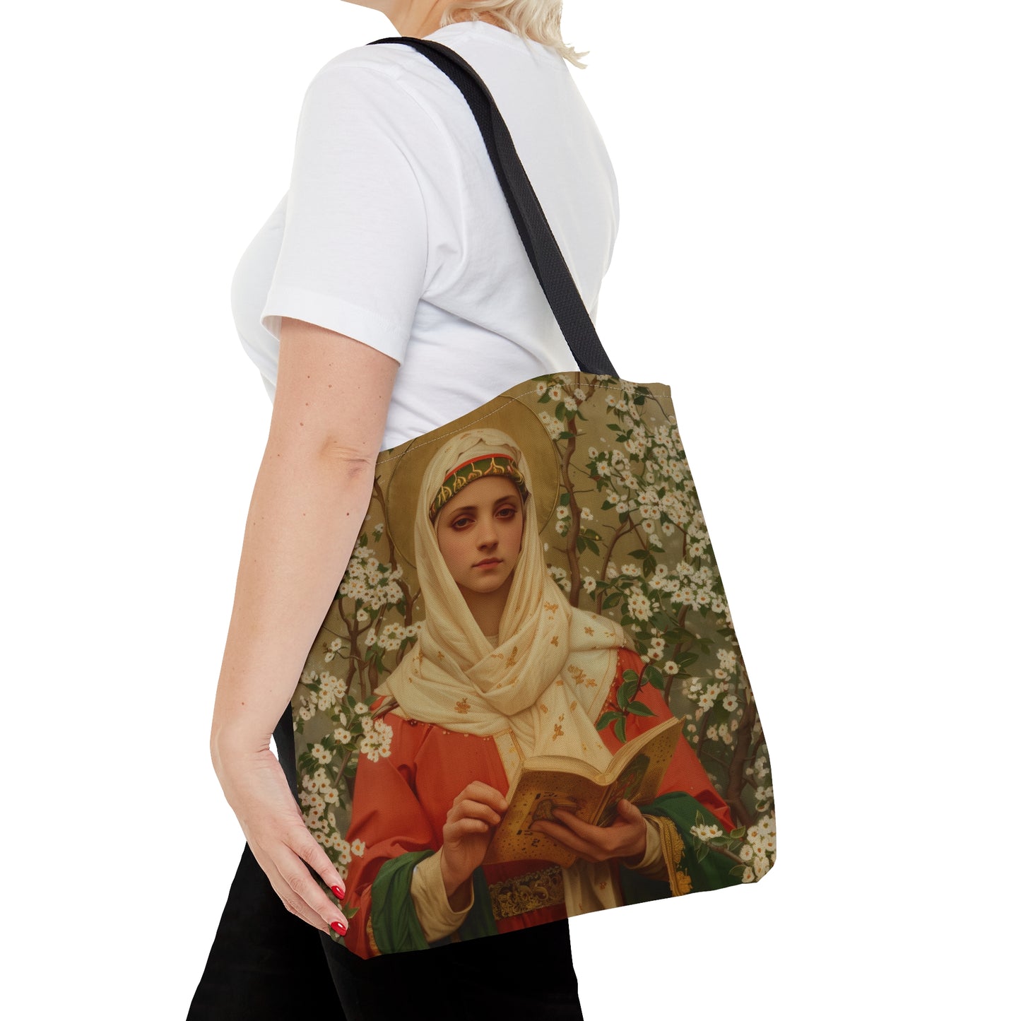 Saint Amelia / Saint Amalberga Tote Bag - Large Medium Small Faith Art Bag - Catholic Faith Purse - Religious Carry All