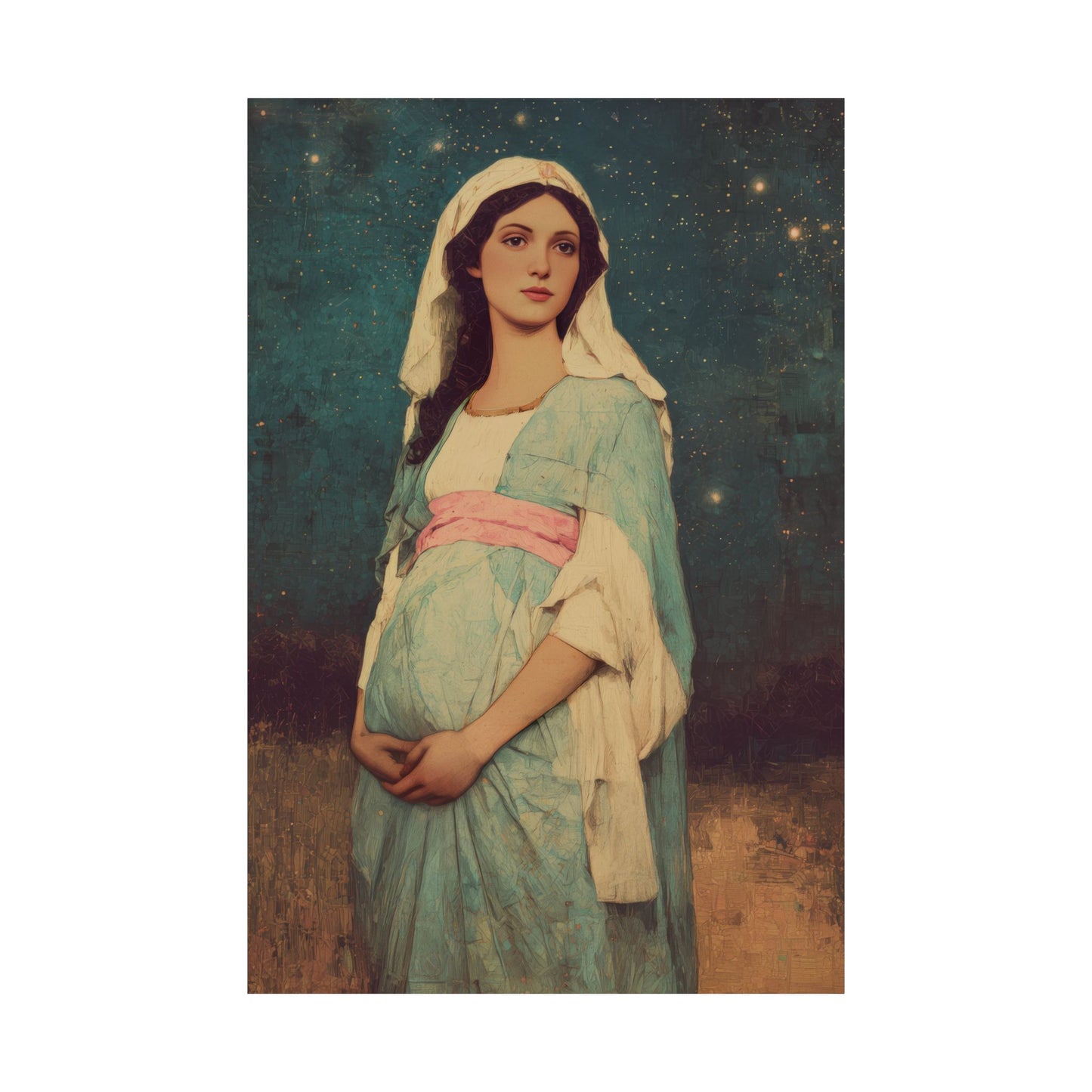 Our Lady of 'O' - Our Lady of Expectation - Mother Mary - Marian Art - Sanctified Souls Print - Multiple Sizes - Premium Vertical Posters
