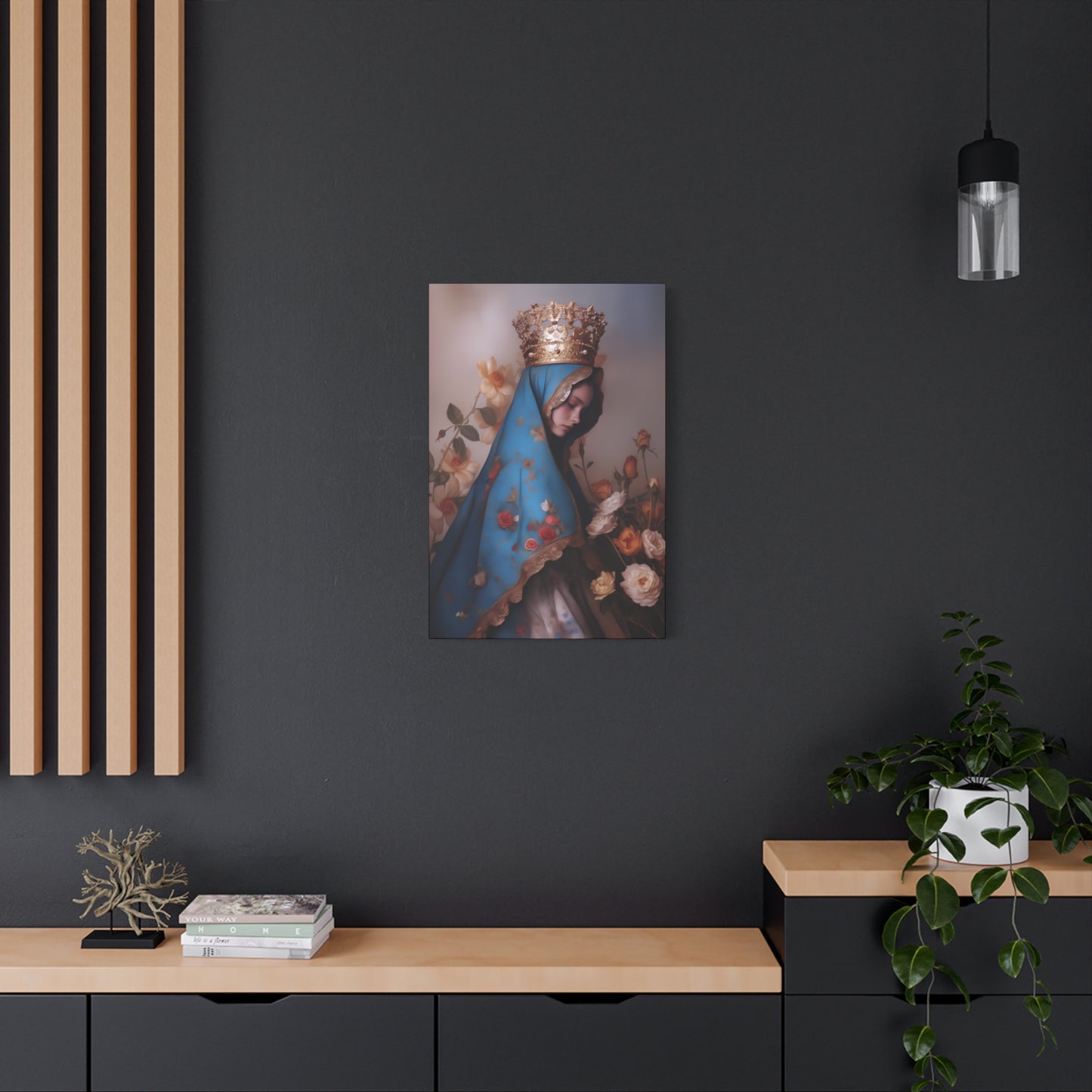Our Lady of the Roses - Gallery Wrapped Canvas - Print - Religious Art for your Home - Catholic Art