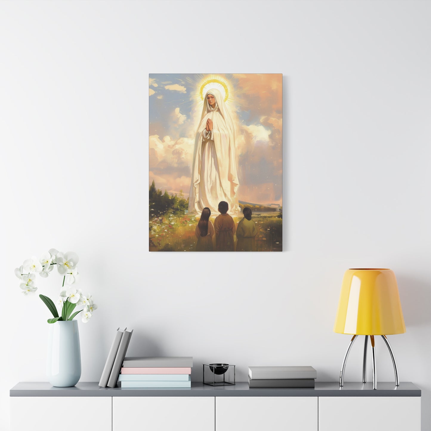 Our Lady of Fátima - Gallery Wrapped Canvas - Print - Religious Art for your Home - Catholic art print - prayer room art