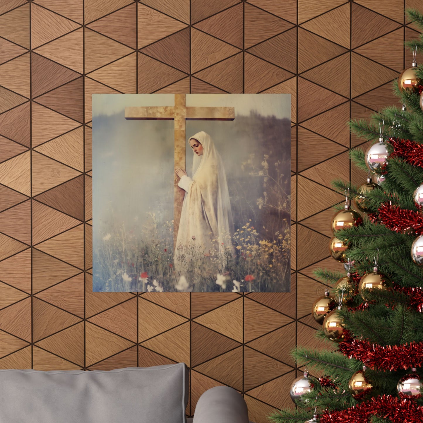 The Feast of the Exaltation of the Holy Cross - Sanctified Souls Print - Multiple Sizes - Premium Posters - Catholic Art - Christian Home