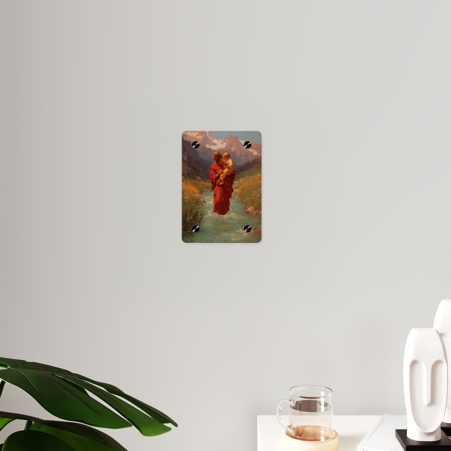 Saint Christopher Wall Art Panel - Ready to Hang Acrylic Print - Catholic Saint Art - Patron Saint Print - No Frame needed