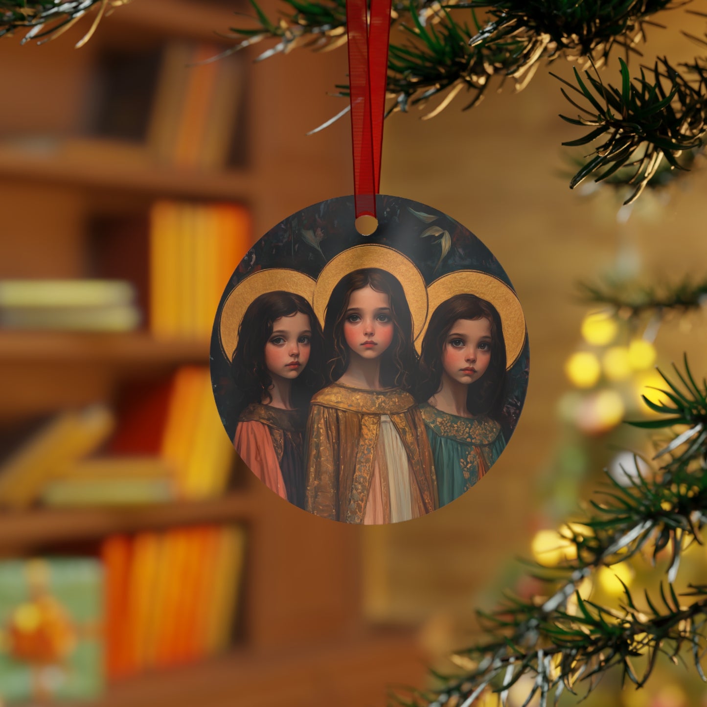 Saints Faith, Hope and Charity  - Ornament - Religious Holiday Christmas Ornament and Keepsake - Double sided