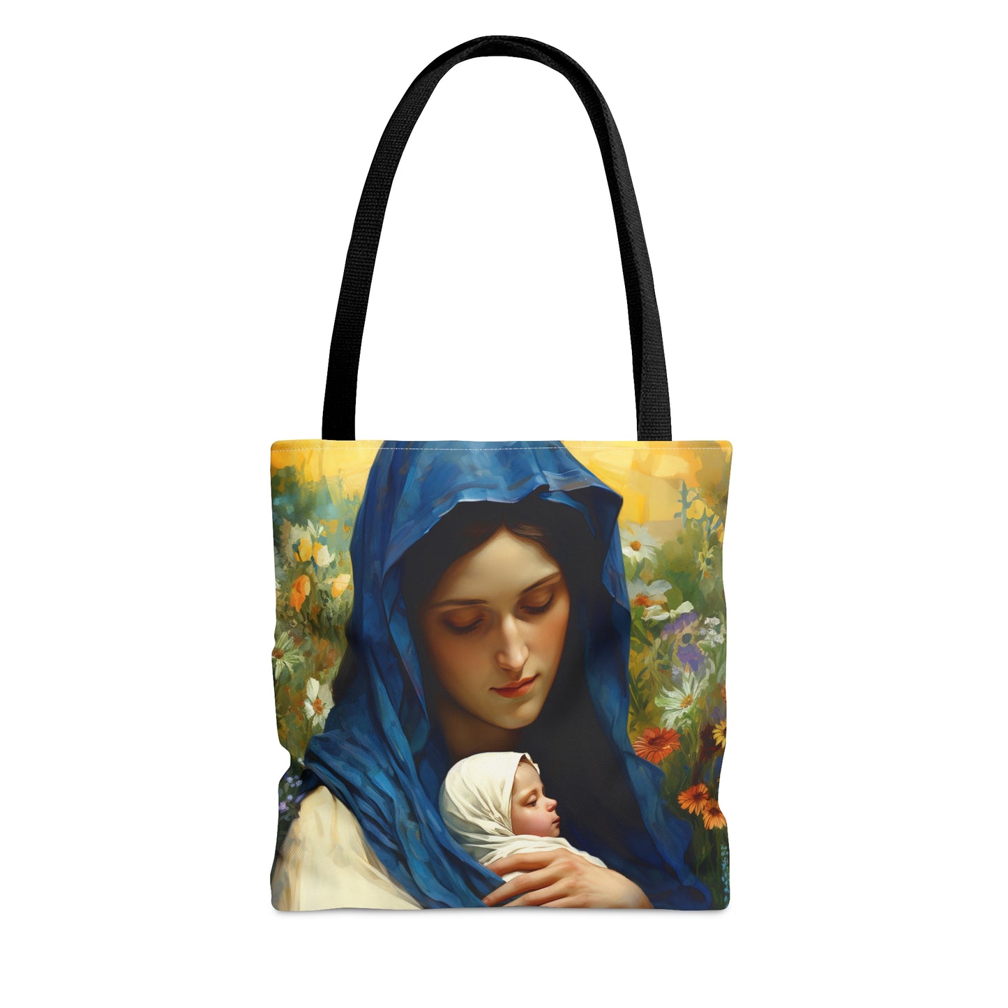 Graceful Maternity : The Virgin Mary and the Infant Savior Tote Bag - Catholic faith inspired carry-all purse - day to day bag Double Sided