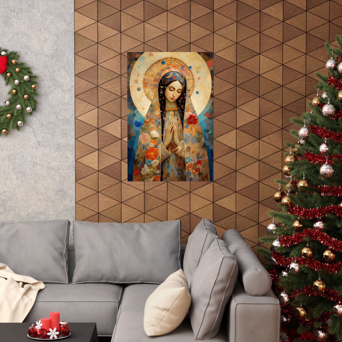 Lady of Guadalupe Icon of Love - Sanctified Souls Print - Multiple Sizes - Premium Matte Vertical Posters