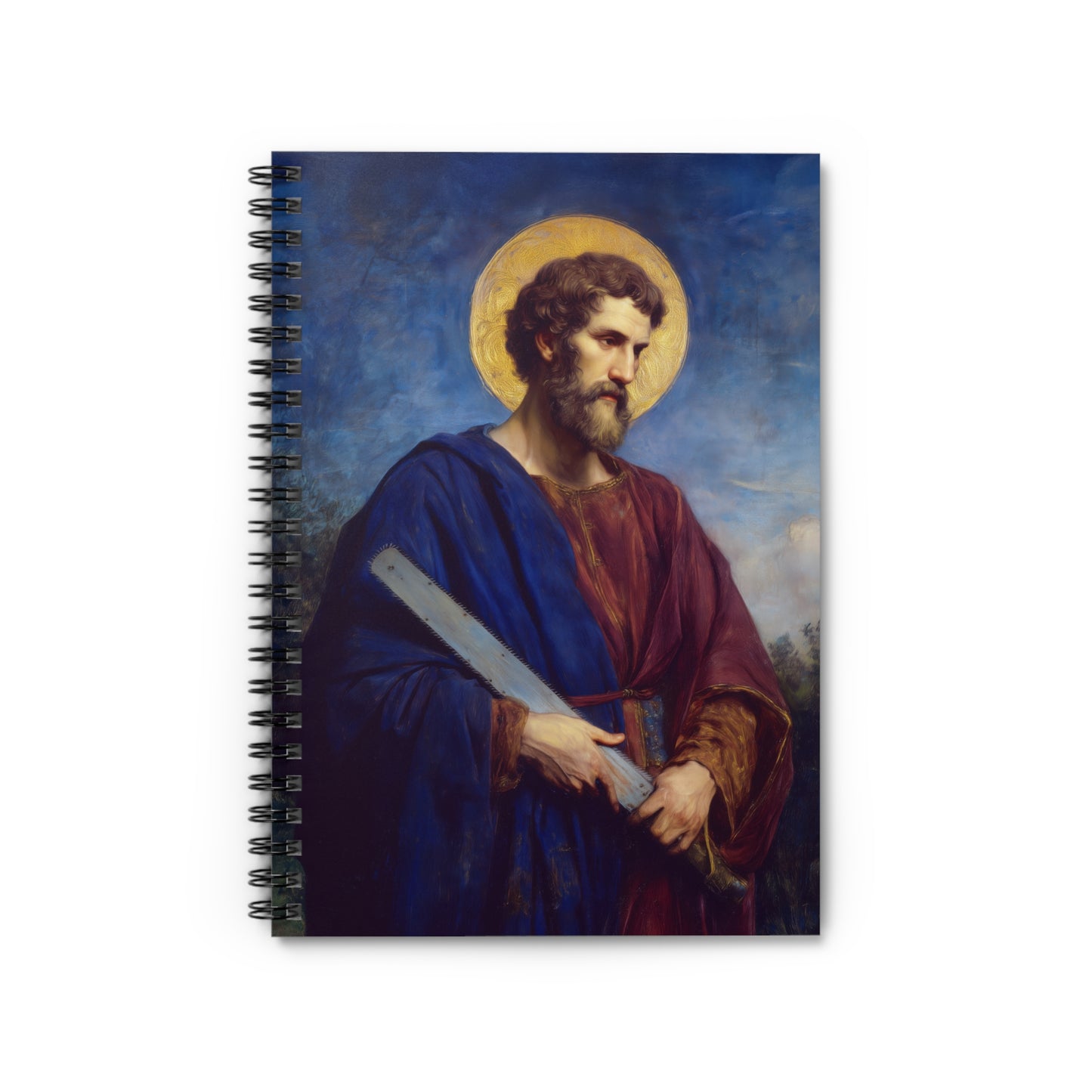 Saint Simon the Apostle  - Sanctified Souls Art - Religious Based Notebook - Spiral Notebook