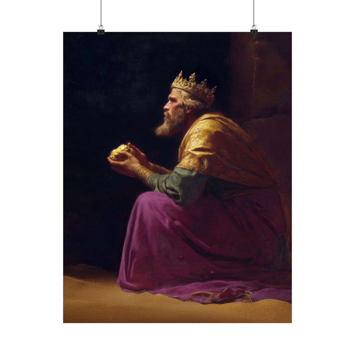 Melchior and the Gift Fit for a King - 3 Wise Men - Sanctified Souls Print - Multiple Sizes - Premium Matte Vertical Posters