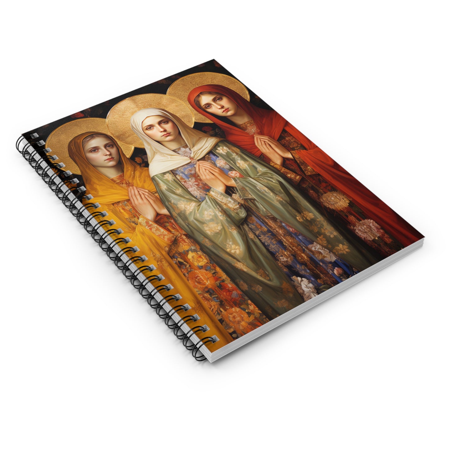 Saints Menodora, Metrodora, and Nymphodora Journal - Sanctified Souls Art - Religious Based Notebook - Spiral Notebook - Ruled Line