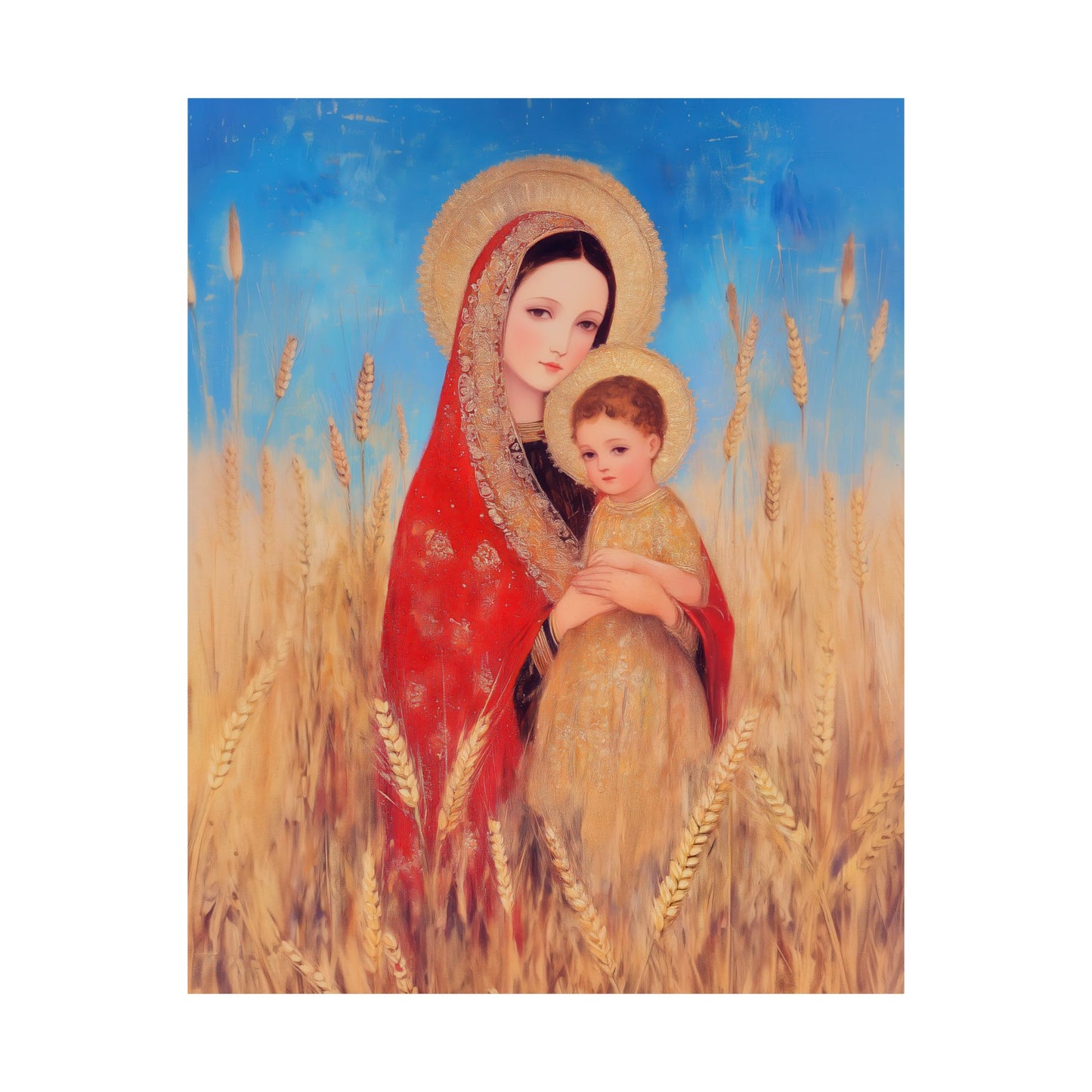 Our Lady of the Harvest - Sanctified Souls Print - Multiple Sizes - Premium Posters - Catholic Art - Christian Home