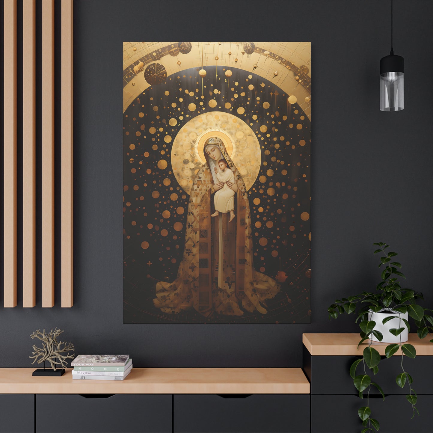 The Golden Mary - Mary the Blessed Virgin - Gallery Wrapped Canvas - Sanctified Souls Print - Religious Art for your Home - Pop Art