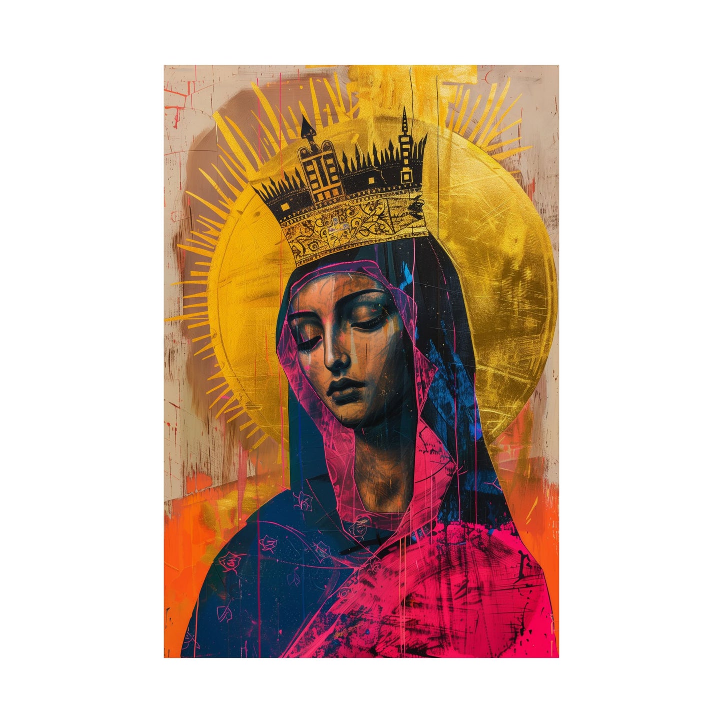 Mother Mary - Queen of the Universe Poster Print - Sanctified Souls Print - Multiple Sizes - Premium Posters - Catholic Art