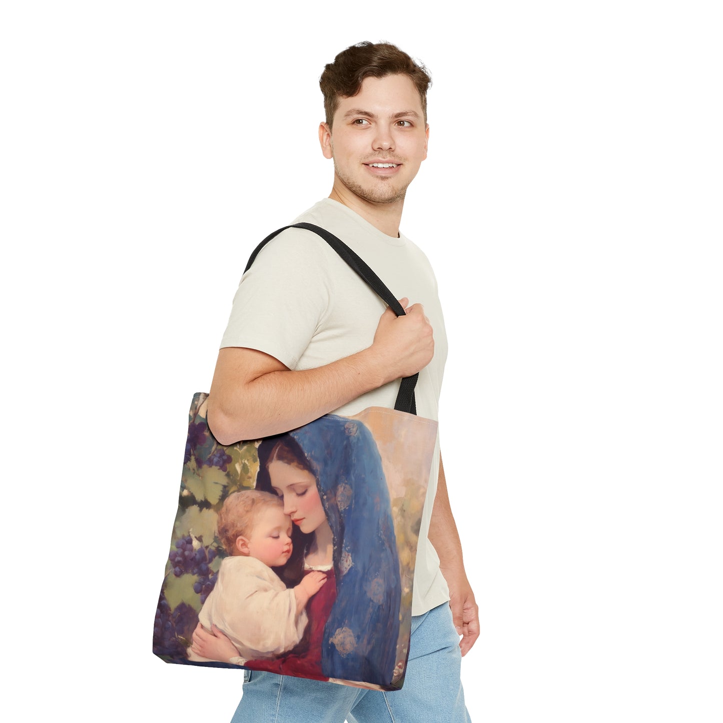Our Lady of the Grapes / Out Lady of the Harvest - Tote Bag - Large Medium Small Faith Art Bag - Catholic Faith Purse - Mother Mary