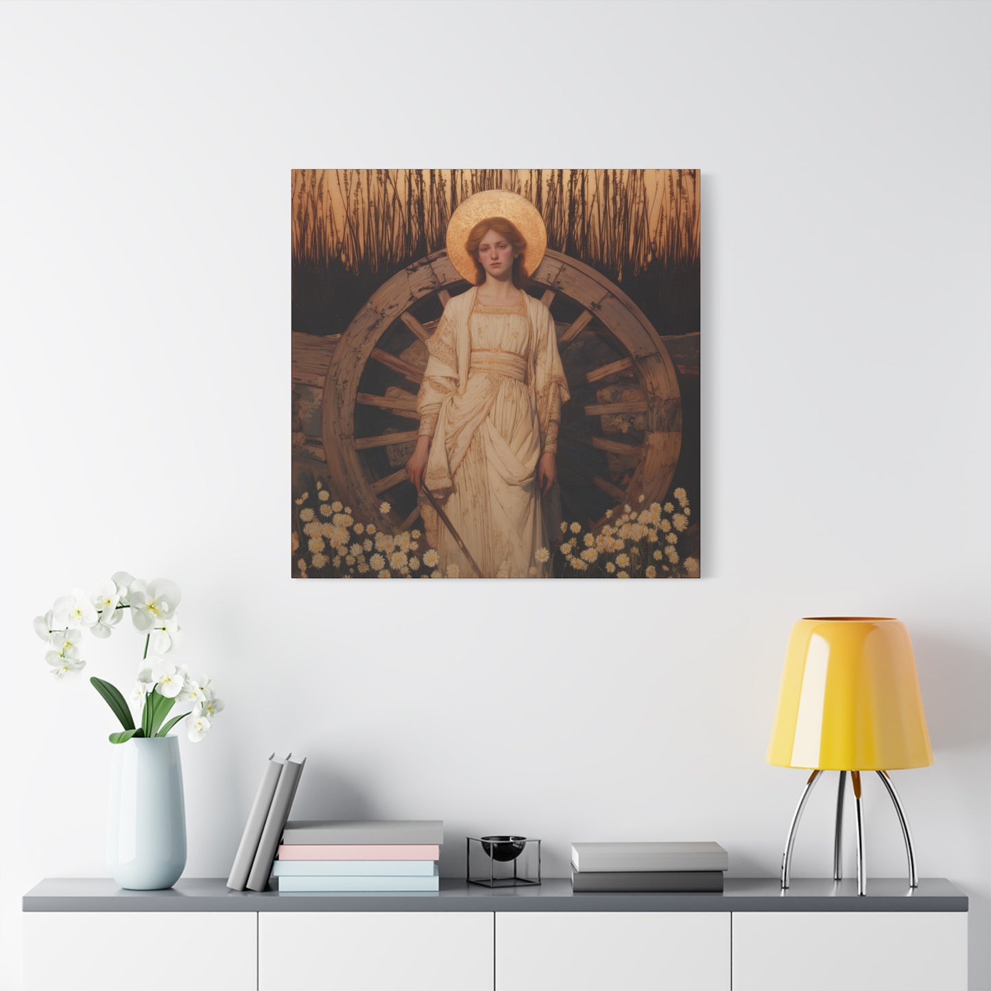 Saint Catherine of Alexandria -  Museum Wrapped Canvas - Sanctified Souls Print - Religious Art for your Home - Catholic Patron Saint Art