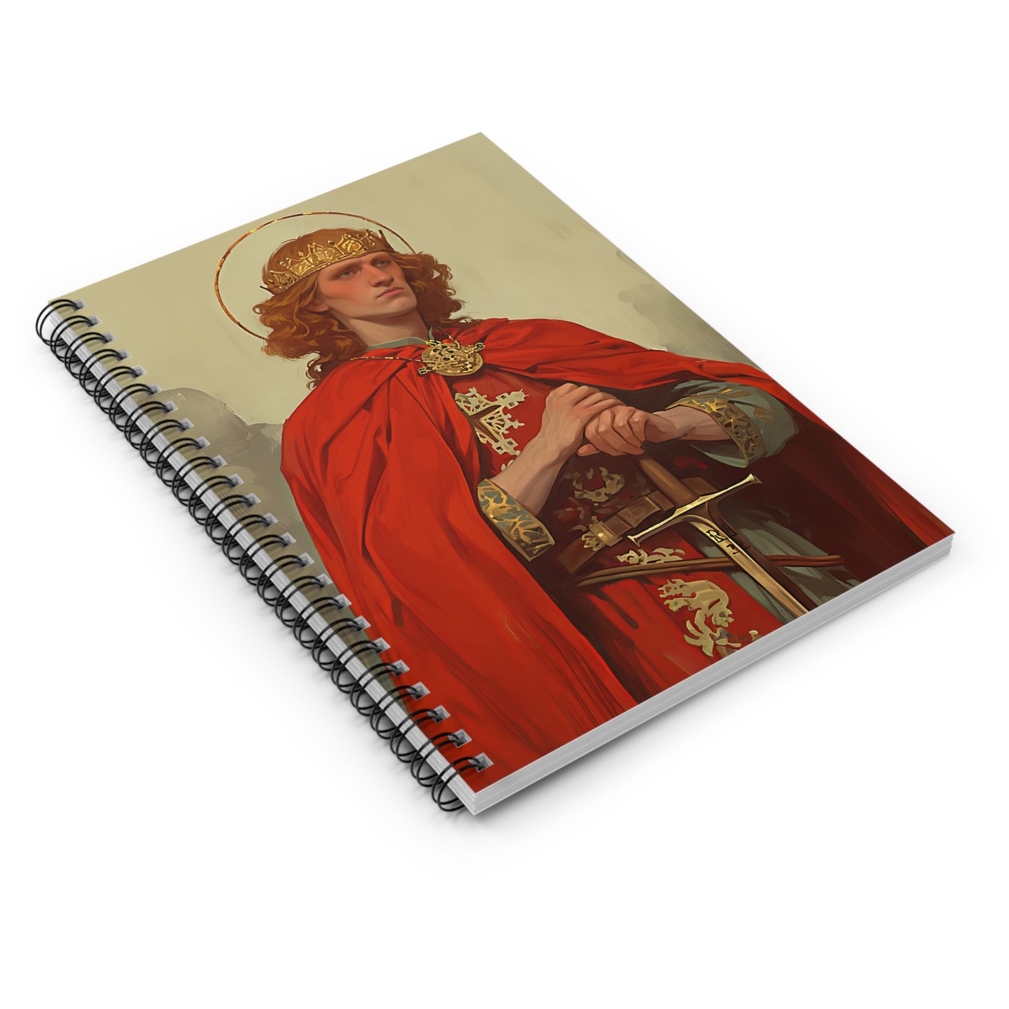 Saint Edward the Martyr Spiral Journal - Sanctified Souls Art - Religious Based Notebook - Spiral Notebook - Prayer Journal - Devotional