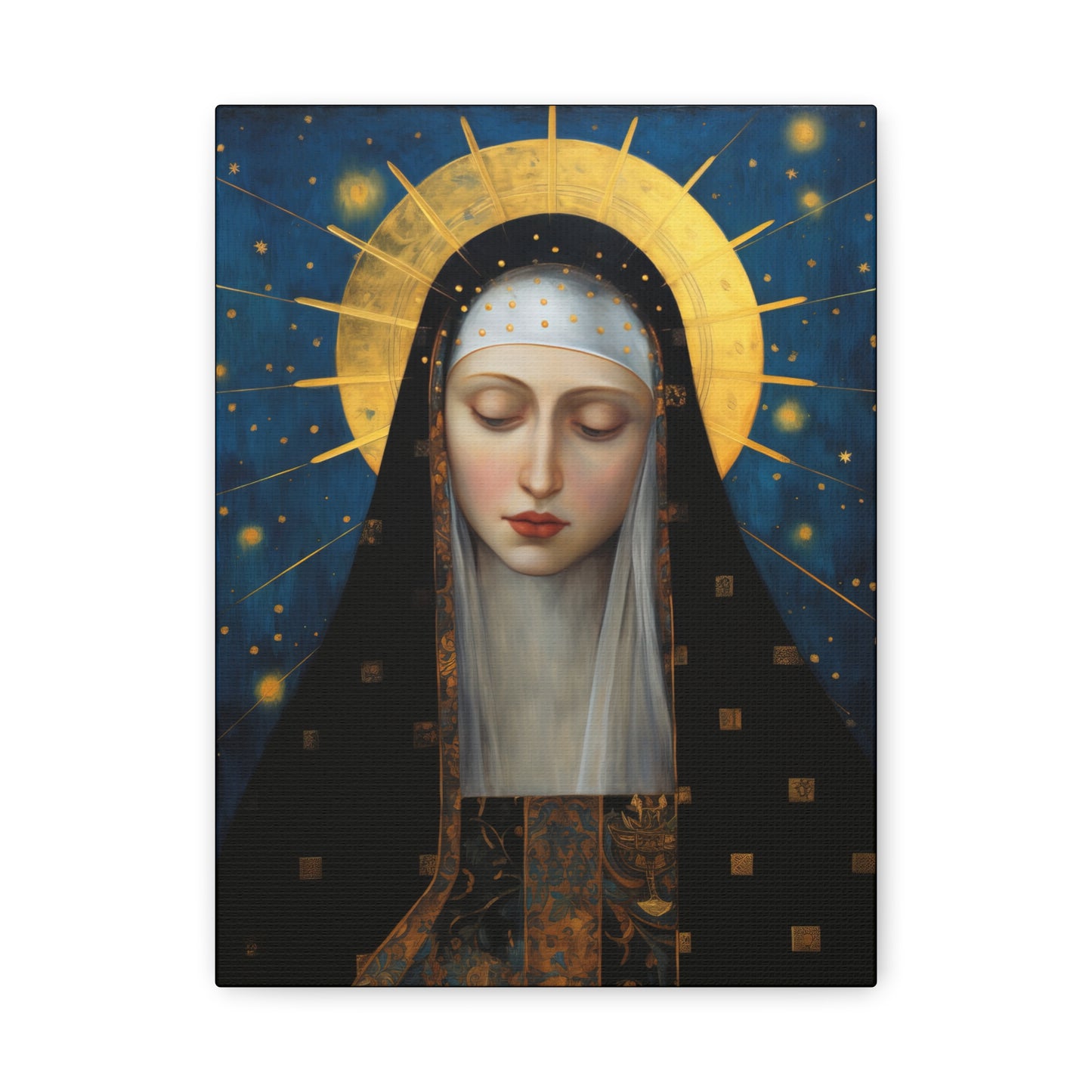 Saint Brigid of Sweden Canvas Print - Multiple Sizes - Catholic Home art - Museum Wrapped Canvas - Sanctified Souls Print