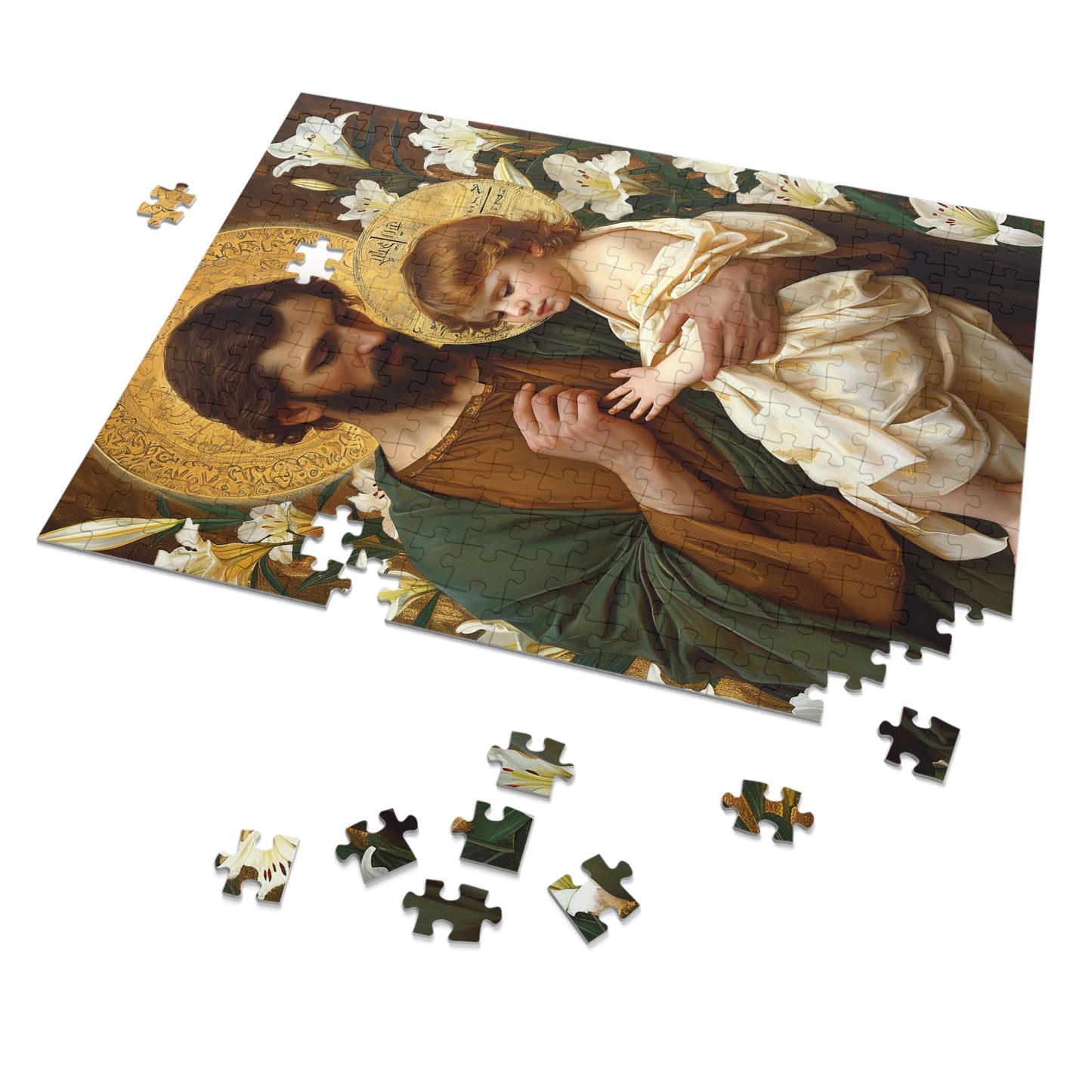 Saint Joseph and the Christ Child - Puzzle and Keepsake Tin - Religious Jigsaw Puzzle (30, 110, 252, 500,1000-Piece) - Religious Puzzle