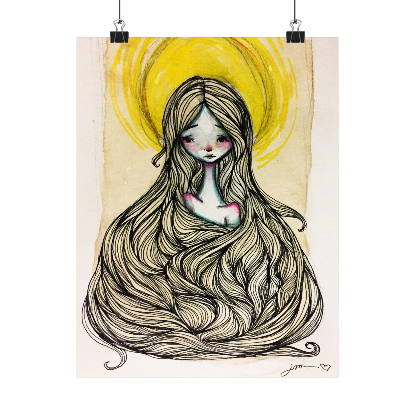 Saint Agatha of Sicily Poster Print - Hand-Drawn Catholic Art Print | Christian Devotional Wall Art | Sanctified Solocosmo Religious Poster
