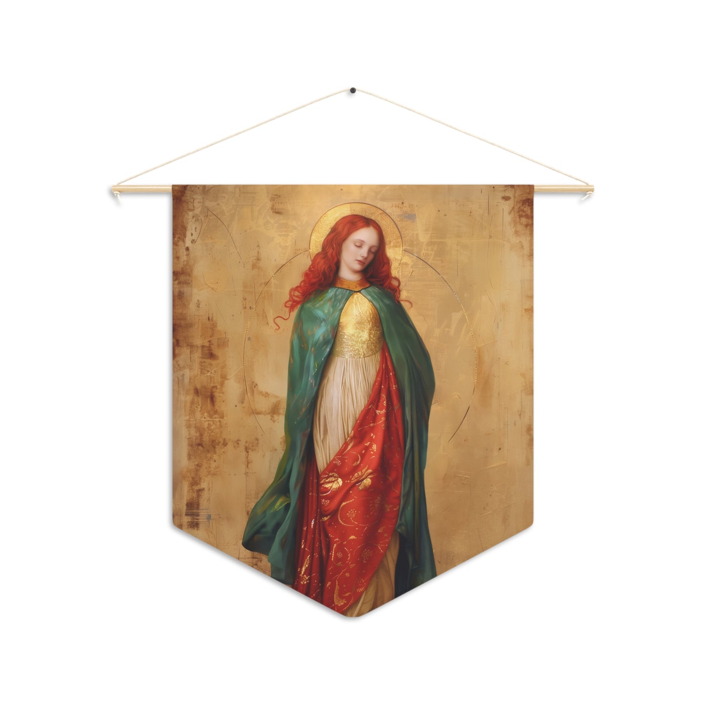 Resilient Spirit - Mary Magdalene's Faithful Path Pennant / Banner / Wall Hanging - Prayer room art - 18" x 21" - Catholic prayer Religious