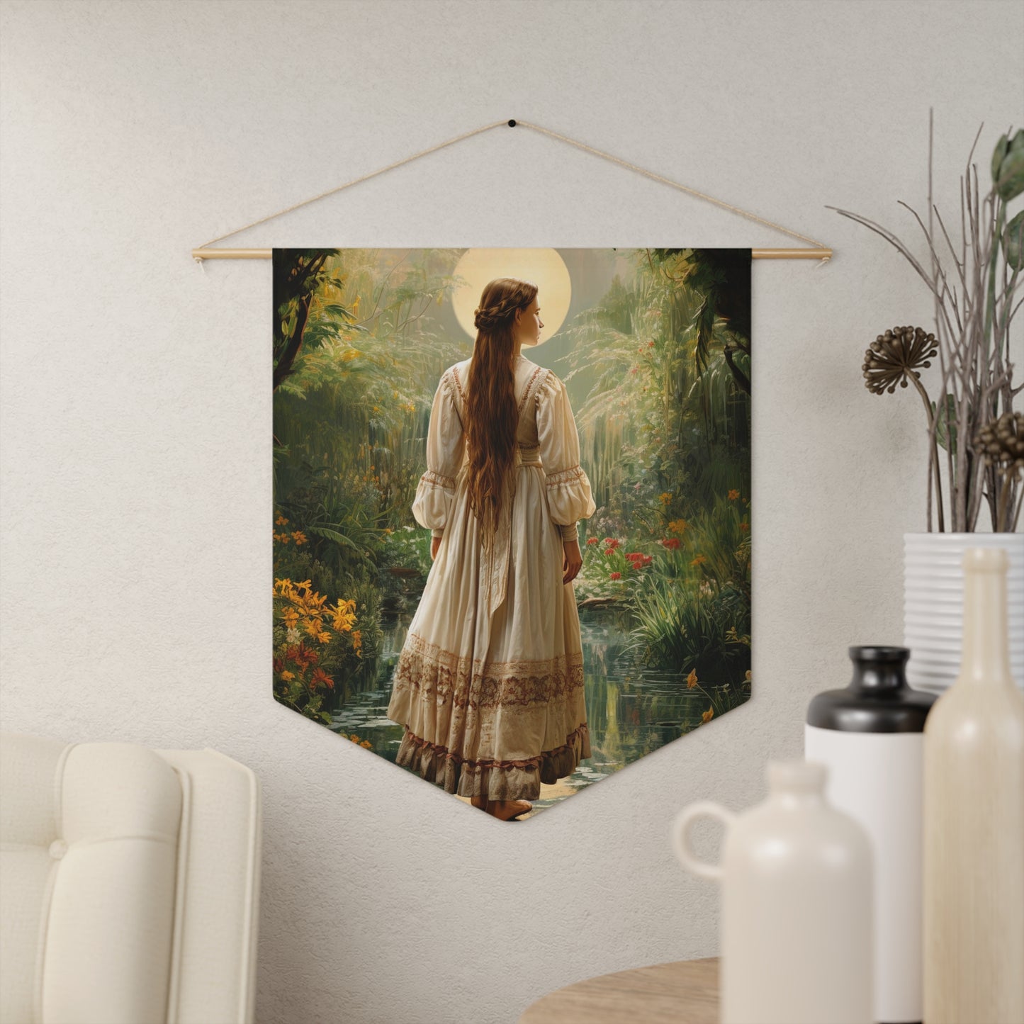 Saint Narcisa de Jesús Martillo Moran Wall Banner / Wall Hanging / Pennant - Prayer room art - Catholic Home -  18" x 21"