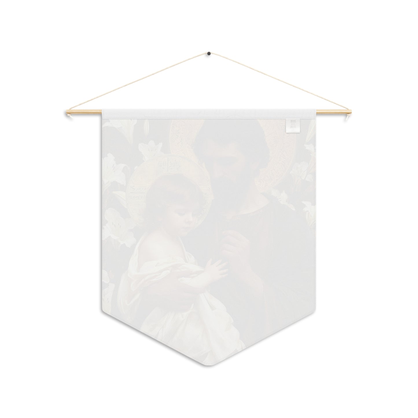 Saint Joseph and the Christ Child Pennant / Banner / Wall Hanging - Prayer room art - Catholic Home - Saint Art for your home - 18" x 21"
