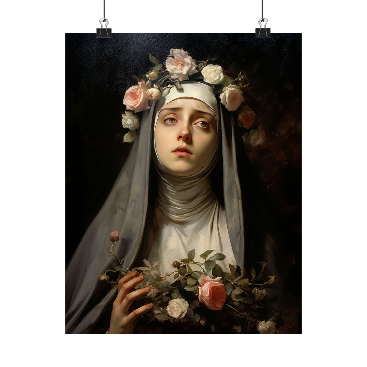 Saint Rose of Lima - Sanctified Souls Print - Multiple Sizes - Premium Matte Vertical Posters - Patron Saint of Florists
